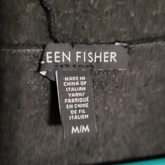 Eileen Fisher Black Drapey Open Front Long Cardigan, Size M NEW w/o TAG - Picture 7 of 7